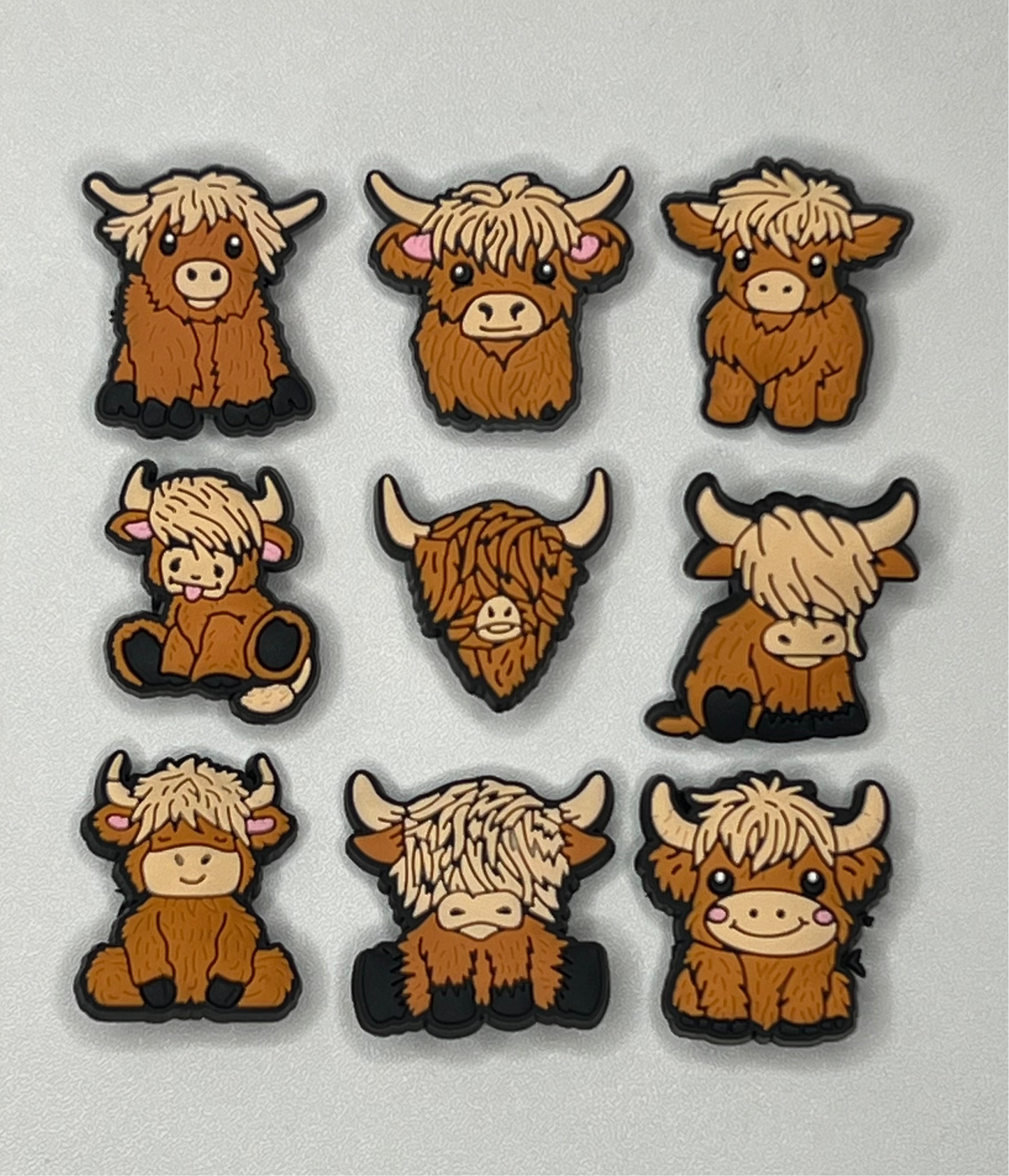 Highland Cow Croc Charms